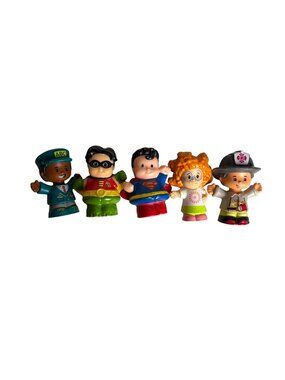Fisher Price Little People Lot Superman Fireman Mixed 5pc Figures Toys Robin
